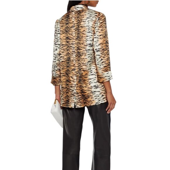 NWOT Cami NYC Owen Animal Print Back Vent Silk-Charmeuse Blazer Jacket Small - Picture 2 of 11